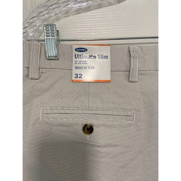 Old Navy Shorts Men's Sz 32 Gray Mini Stripe Chino Ultimate Slim 10" Inseam NWT - Picture 7 of 12